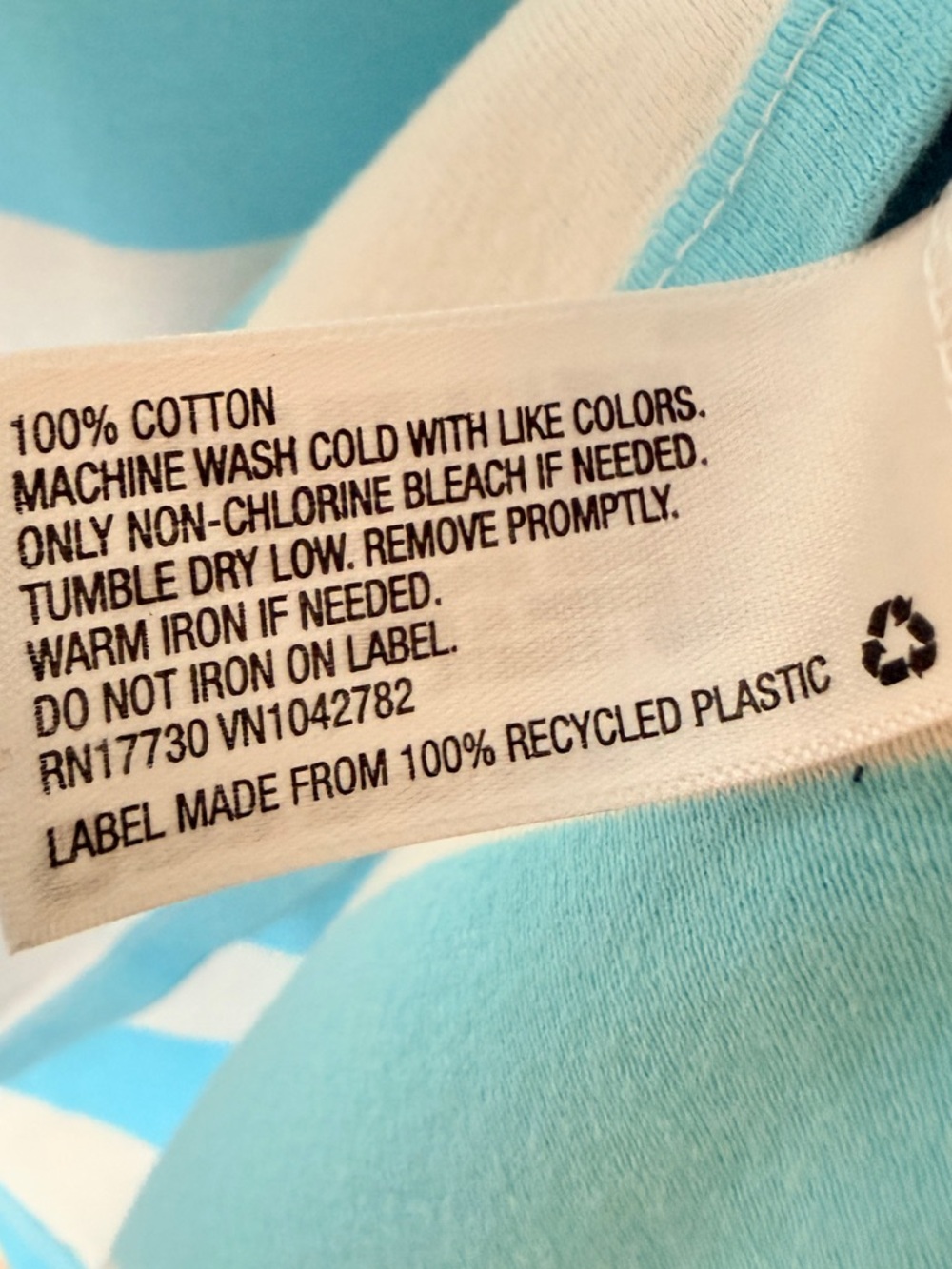 Merona Large Blue and White Striped Tee 100% cotton - Picture 4 of 4